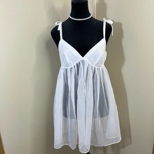Victoria's Secret White Sheer Chemise
